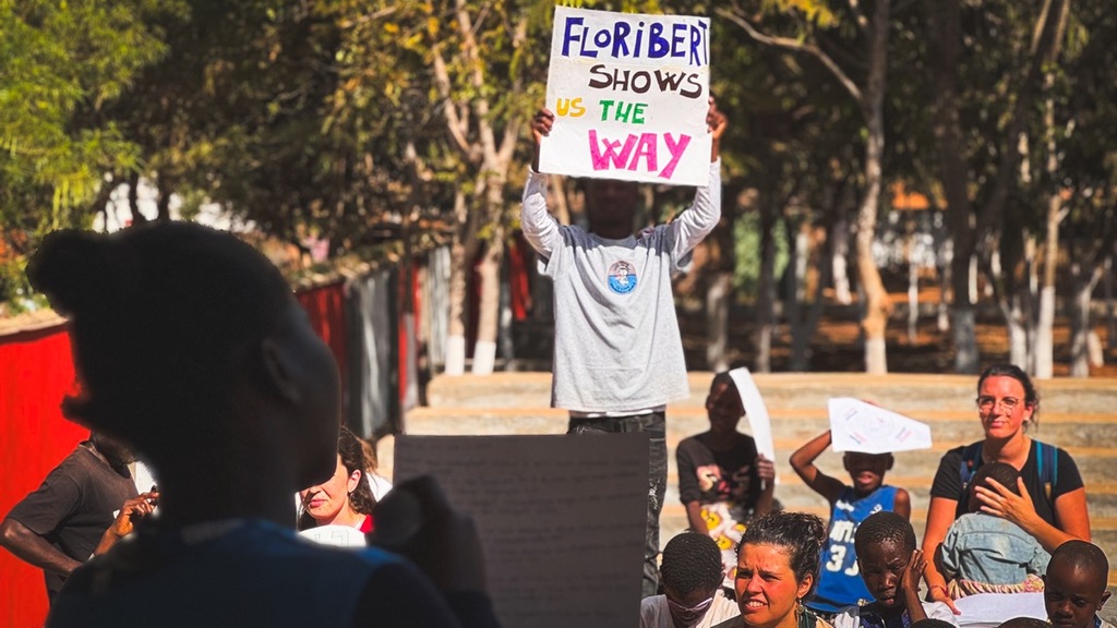 Balaka, Malawi: the Summer School ends with a rally for peace, children and adults marching through the streets of the city