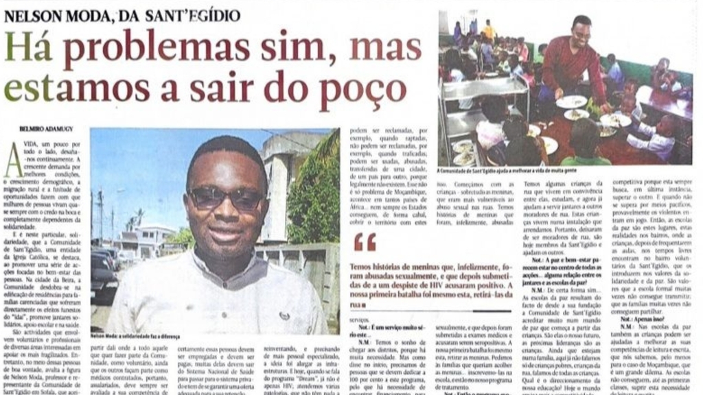Force de la gratuité et valeur d'une culture de paix dans une société compétitive. Un long entretien avec Nelson Moda, paru dans le journal mozambicain Noticias