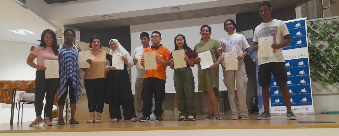 Roma: La consegna dei diplomi della scuola di lingua e cultura italiana di Sant'Egidio