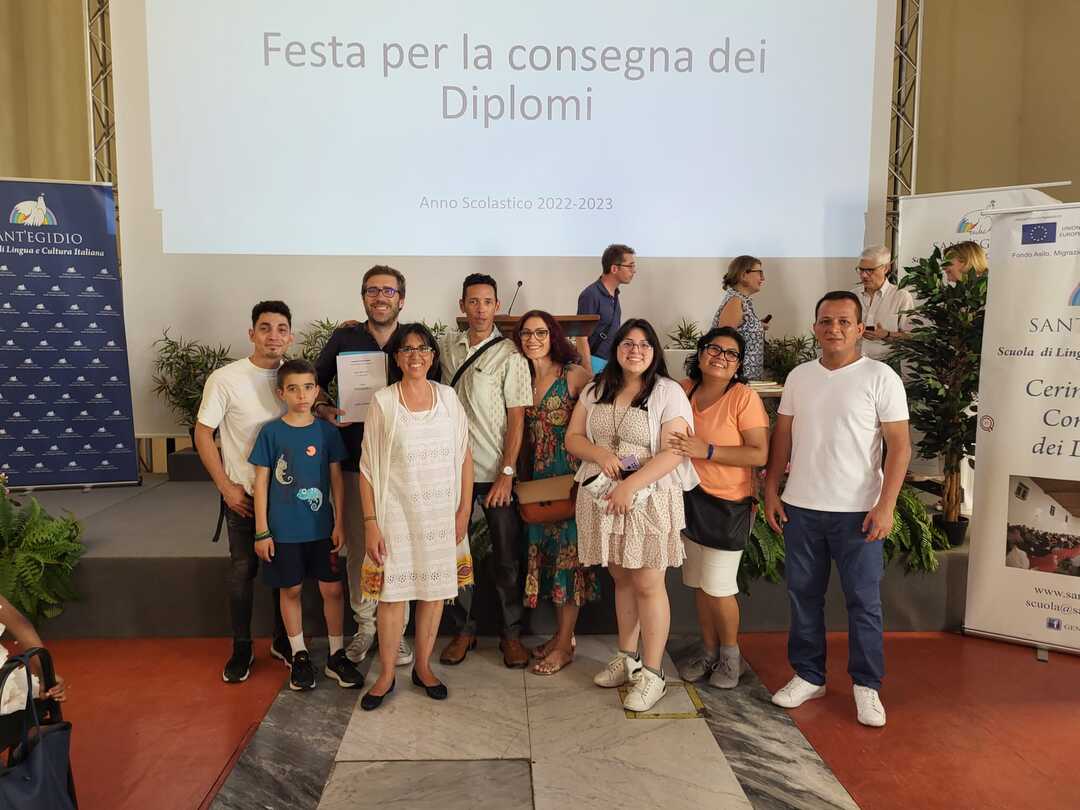 Roma: La consegna dei diplomi della scuola di lingua e cultura italiana di Sant'Egidio