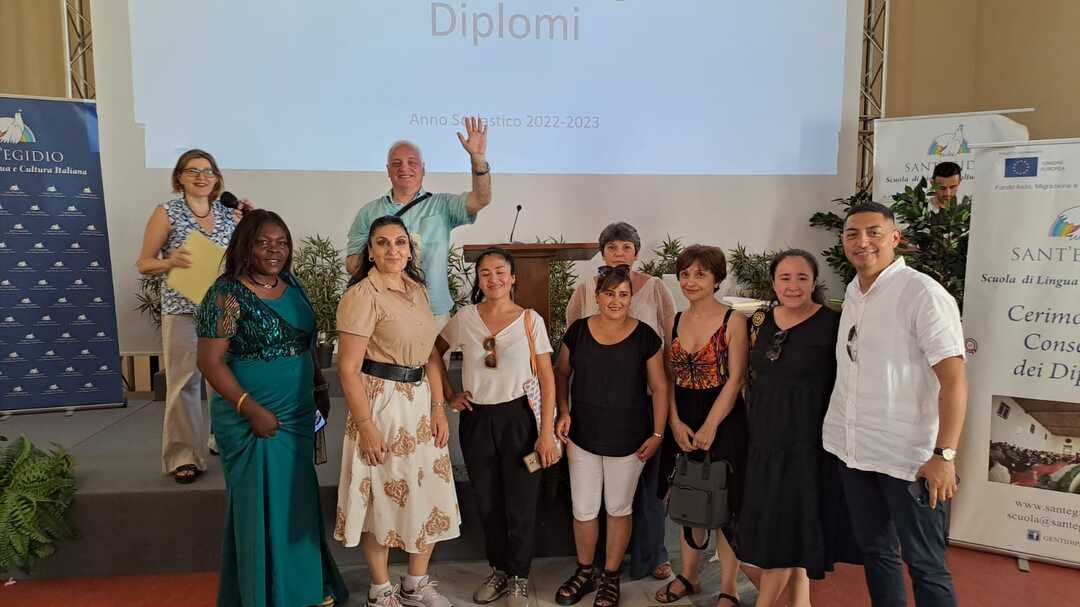 Roma: La consegna dei diplomi della scuola di lingua e cultura italiana di Sant'Egidio