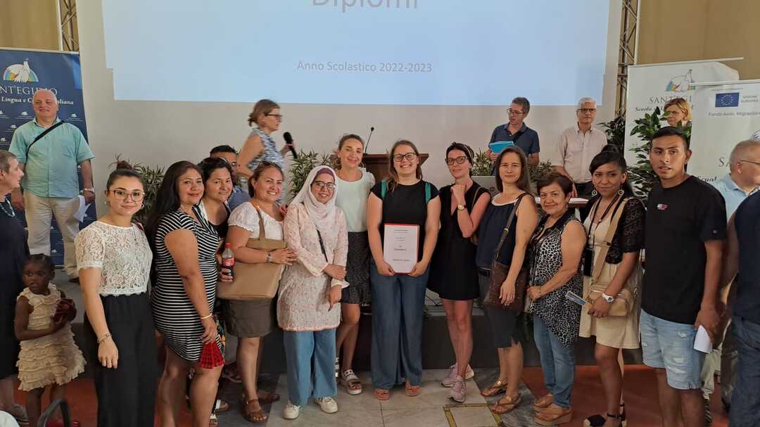 Roma: La consegna dei diplomi della scuola di lingua e cultura italiana di Sant'Egidio