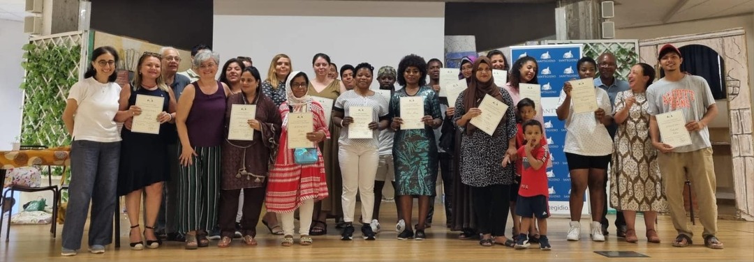 Roma: La consegna dei diplomi della scuola di lingua e cultura italiana di Sant'Egidio